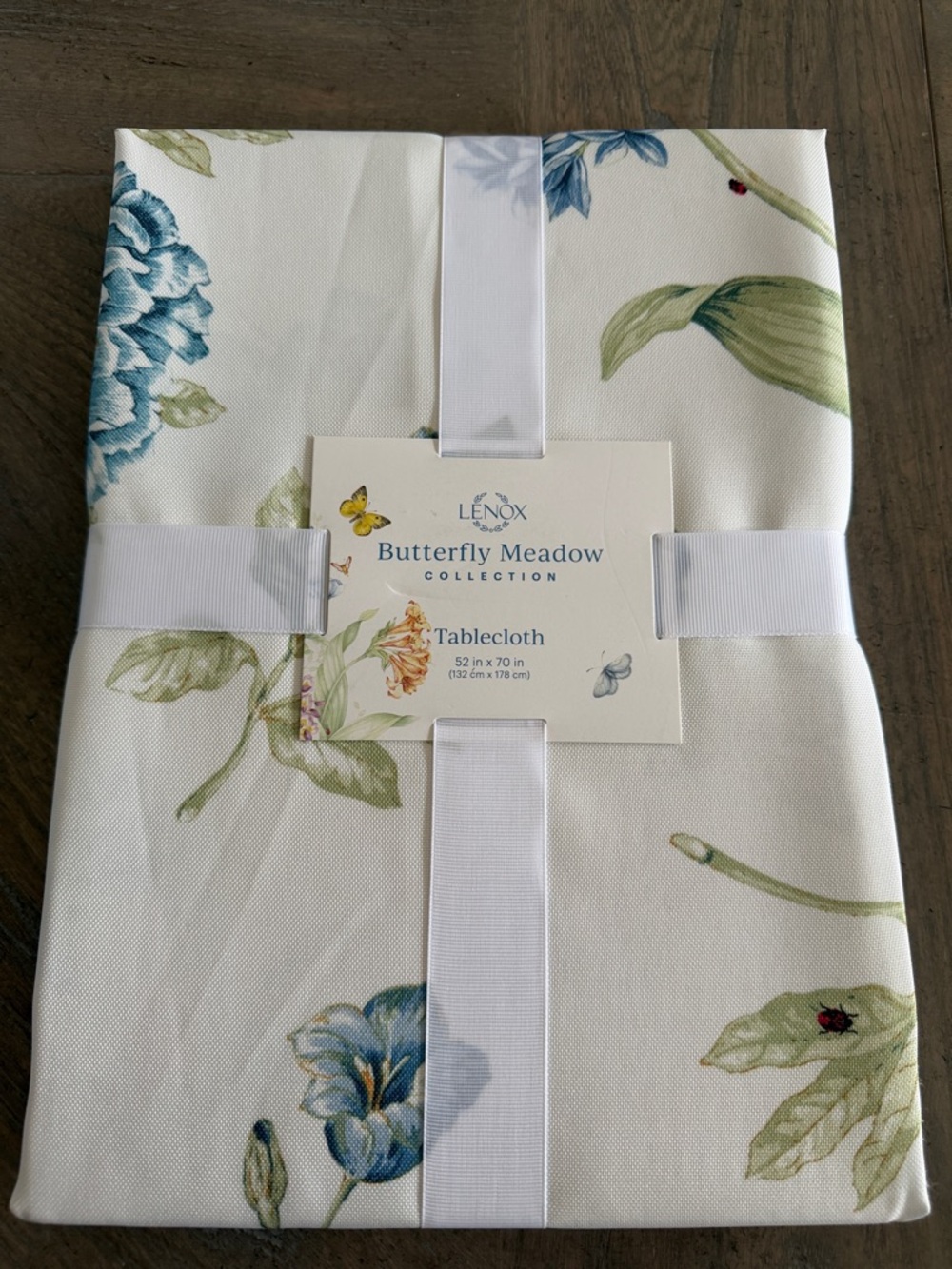 Lenox Butterfly Meadow Cream Floral Tablecloth